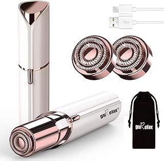 Facial Hair Remover for Women,Hair Removal Device Rechargeable,Epilator for Women for Face Included 2 x Replacement Heads,Painless Lady Shavers,for Lip,Mustache, Chin