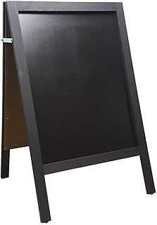 A Board - Chalkboard - Blackboard - Pavement Board - All Black - for USE with Traditional Chalk and/OR Liquid Chalk PENS. Weight 10KGS Height 100cm x Width 61cm.