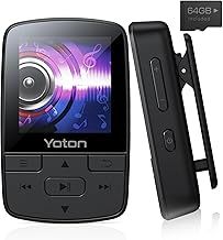 MP3 Player with Bluetooth 5.2, 64GB Large Storage, Mini Size, HiFi-Music, with Sports Clip, Independent Volume Botton, FM Radio, Earphones included