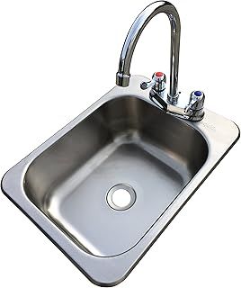 Counter Top Sunk Inset Stainless Steel HAND WASH BASIN Sink Waste, Plug & Tap