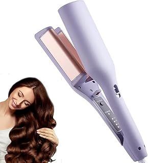 Lotvic Hair Waver, 32mm Mermaid Hair Wavers for Short/Medium/Long, V-Shaped Curler with 4 Temperature Control, Fast Heating French Wave Curling Iron for Styling (Purple)