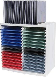Fellowes CD Storage Unit, Holds 30 Discs + 18 on Top of CD Rack, Grey