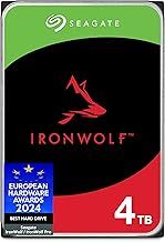 Seagate IronWolf 4TB, NAS, Internal Hard Drive, CMR, 3.5 Inch, SATA, 6GB/s, 5.400 RPM, 256MB Cache, for RAID Network Attached Storage, Data Rescue Services (ST4000VNZ06)