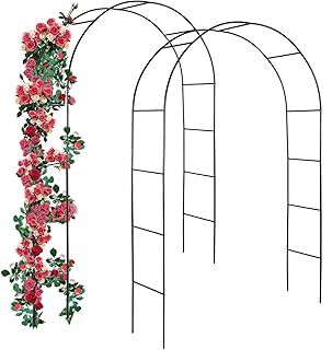 Forever Speed Metal Rose Arch Trellis Steel Frame Garden Arch, Flower Arch,Garden Decoration and Ornament Climber Weatherproof Black (Pack of 2)