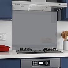 Home Supplies Grey Colour Toughened Glass Heat Resistant Splashback for Kitchen, Heat Resistant Splashbacks for Cookers (6065Grey)
