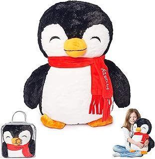 Weighted Stuffed Animals 2.3 Kg for Anxiety | Relief Anxiety Penguin | Stuffed Weighted Plush for Kids & Adults | Weighted Anxiety Teddy | Carrying Bag Included | Machine Washable Weighted Plushies