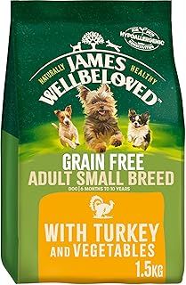 James Wellbeloved Grain Free Adult Small Breed Turkey and Vegetables 1.5 kg Bag, Hypoallergenic Dry Dog Food