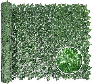 Artificial Ivy Privacy Fence Screen, 5m x 1m Garden Screening UV Protected Hedge Roll Screen, Faux Vine Leaf Decoration for Outdoor Garden Wall Free 50 Green Nylon Ties (39.37 * 196.85 inch)