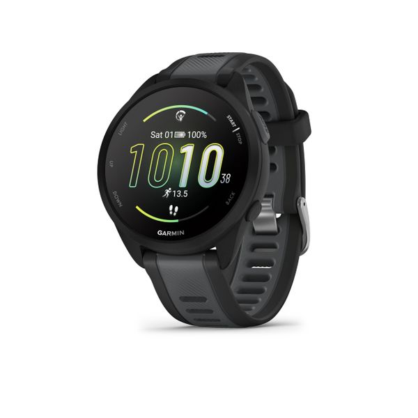Garmin Forerunner 165 with Music, 43mm GPS running smartwatch, lightweight, AMOLED touchscreen, advanced training & insights, safety & tracking features, up to 11 days battery life, Black