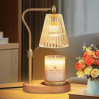 Loowoko Candle Warmer Lamp with Timer Dimmer, Adjustable Height, Electric Wax Warmer Vintage Home Decor, Gifts for Mom, Candle Melter Light for Scented Jar Candles