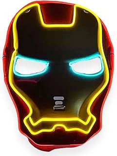 Super Hero Avengers Spiderman Mask Light Up LED El Wire Full Face Party Costume Dress Up, Cosplay, Halloween Trick or Treat