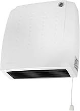 2000w Downflow Bathroom Fan Heater - Indoor 2kw Electric Down Flow Heat | Wall Mounted, Thermostat, Energy-Saving | For Kitchen, Office, Bathroom, Commercial, Garage - Pull Cord, Over Heat Protection