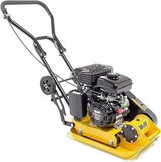 Wolf Wacker Plate Petrol Compactor 37cm 196cc 530mm x 370mm Vibrating Plate 5500vpm Speed with Wheels & Paving Pad CONTRACTOR 11000N Force 250mm Compaction Depth 4-Stroke - 2 Years Warranty