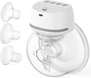 Bellababy Breast Pump,Portable Wireless Wearable Rechargeable Hands Free Breast Pump Electric with 4 Modes & 6 Levels (White-24mm)