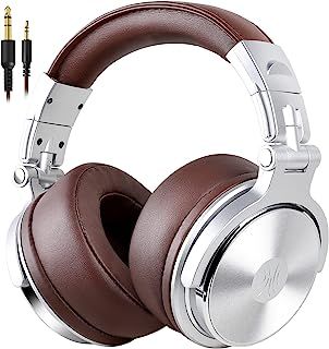 OneOdio Wired Over Ear Headphones Hi-Fi Sound & Bass Boosted headphone with 50mm Neodymium Drivers and 1/4 to 3.5mm Audio Jack for Studio DJ AMP Recording Monitoring Phones Laptop (Brown)