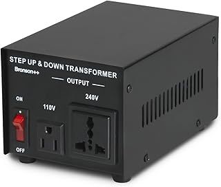 Bronson++ VT 1000 (1000 Watt) 220V to 110V Voltage Converter, use 1000W US devices in Europe - Step Up Down Transformer - 110 USA to 220-240 EU-UK volt outputs