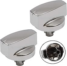 Genuine Belling 444445412 444445413 1000DF Oven Cooker Knob Function Control Switch (Silver/Chrome, Pack of 2 Knobs)