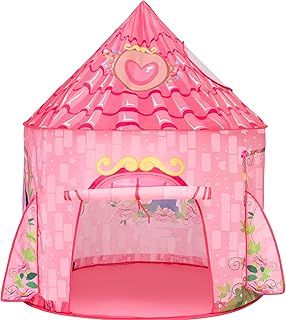 JOYIN Pink Princess Castle Play Tent,Girls Play Tent- Kids Pop-Up Tent - Childrens Indoor or Outdoor Garden Playhouse,Girls Tents Wendy House