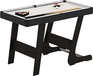 Folding Pool Table Set, 104cm Mini Snooker Table with 2 Cues, 16 Balls, Chalk, Triangle, Brush, Portable Billiards Table for Youth and Adults