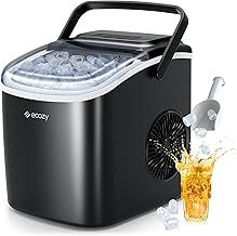 ecozy Ice Maker Machine, Countertop Ice Maker, 9 Ice Cubes in 6 Mins, 2 Sizes of Ice, Self-Cleaning Ice Cube Maker, 12KG in 24Hrs, Portable Ice Machine for Home/Party/Kitchen/Bar-Black