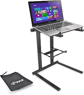 Pyle Laptop Stand for Desk, Ergonomic Foldable Laptop Riser for Desk, Foldable Height, Portable Dj Lap Top Stand, Accessory Tray for Dj Mixer, iPad, Tablet, MacBook, Workstation, Gaming- Includes Bag