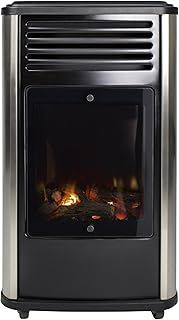 Manhattan real flame Log effect calor gas mobile portable heater