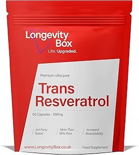 Trans Resveratrol Supplement - 60 Capsules, 1000mg per Serving, 99% Pure, 3rd Party Certified, Optimized Resveratrol Antioxidant Supplement, Vegan-Friendly & Non-GMO