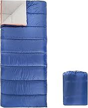 Amazon Basics Sleeping Bag for Cold-Weather Camping and Hiking, Lightweight, Rectangular, Blue