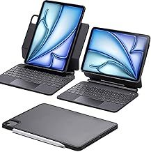 ESR iPad Air 11 Inch Case with Keyboard (M3/M2, 2025/2024) & iPad Pro 11/Air 5th/4th Gen Keyboard, Easy-Set Magnetic Stand, Portrait/Raised Modes, with Removable Protective Case, Black