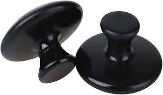 2Pcs Hot Stones Mushroom Shaped Massage Stones Warmer Natural Hot Stones Tools for Body Face for Essential Massage Spa Massage Therapy Black