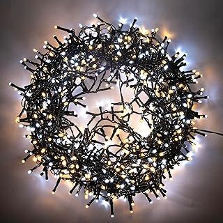 SHATCHI 300 LEDs Fairy String Lights Warm White and Cool White Indoor/Outdoor Christmas Tree/Home/Party/Wedding/Garden Decorations Green Cable 8 Modes Mains Powered Memory Auto Timer