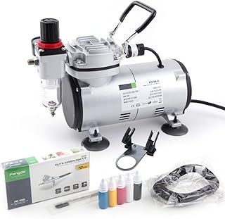 Basic Airbrush kit with Compressor FD-18-2K with Powerful Working Pressure and Strong Airflow Compressor FD-18-2, Airbrush FE-130 and Accessories