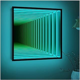 TQJHSTFQ Infinity Mirror Light With Remote Control, 3D Infinity Mirror Tunnel Lamp, Dream Dimmable Multicolour LED Wall Lamp, for Christmas Party Room Wedding Decor,50cm/20inch