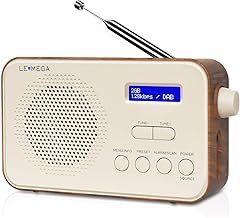 PR2 Portable DAB/DAB+ and FM Digital Radio,Personal Small DAB Radio, Alarm Clock,60 Preset Stations,Headphones-Out,Batteries or Mains Powered - Walnut