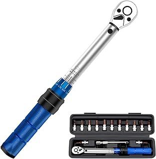 Bike Torque Wrench Set Torque Screwdriver Set 1/4 Torque Wrench Bicycle Torque Wrench Drive Click Torque Wrench Screwdriver Bicycle Tool Kit for Road Mountain Bikes