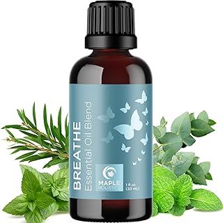 Breathe Essential Oil for Diffuser - Invigorating Breathe Essential Oil Blend with Eucalyptus Peppermint Tea Tree and Mint Essential Oils for Diffusers for Home and Shower Aromatherapy (30mL)