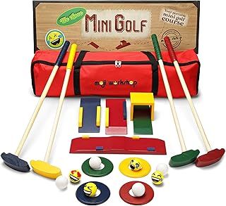 Wooden Kids Golf Set - Quality Crazy Golf and Mini Golf Set - Wooden Toys for Indoor-, Outdoor- and Garden Games