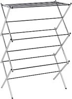 Amazon Basics Foldable Concertina Indoor Clothes Airer, 74.9 x 36.8 x 106.2 cm (LXWXH), Chrome