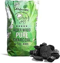Alderline Natural Restaurant Grade Lumpwood BBQ Charcoal for Barbecues, 50L