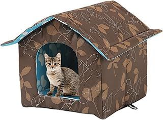 Cat House for Outdoor Winterproof Waterproof Weatherproof Cat Cave Pet House Soft Warm Pet House Outdoor Dog Cave with Removable Cushion