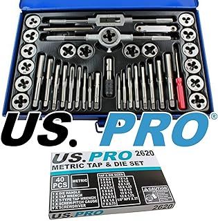 US PRO 2620 40pc Metric Tap and Die Set Alloy Steel Pitch Gauge M3-M12, Blue