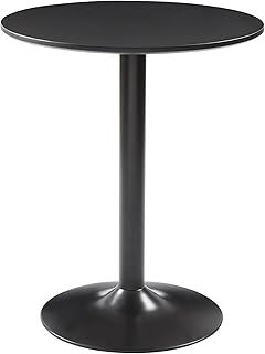 Panana 60cm Round Dining Table, Black Colored Top Small Medium Coffee Tea Dining Table for Home Kitchen
