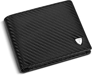 Wallets Mens, Leather Wallet, RFID Blocking Wallet, Wallets for Men UK with Coin Pocket, 2 Banknote Compartments, 8 Card Holders, Mens Wallet with Gift Box