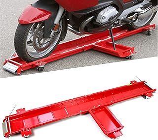 Motorcycle Dolly Centre Stand,Motorbike Tool Garage Mover Parking Trolley Paddock Red Moto For Workshop Large Load Platform Moving Wheel Carrier Skate Side Scooter