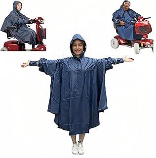 Mobility Scooter Rain Cover, Mobility scooter Cape with Sleeves Wheelchair Rain Ponchos Adults Electric Scooter Poncho Scooter accessories,Scooter Covers Waterproof Rain Poncho,Extra Large
