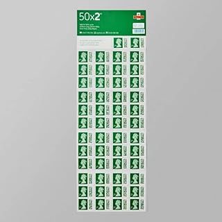 Royal Mail 50 x 2nd Class Stamp Sheet Barcoded