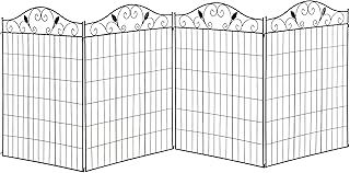 Outsunny Garden Decorative Fence 4 Panels 44in x 12ft Metal Wire Landscape Border Edging