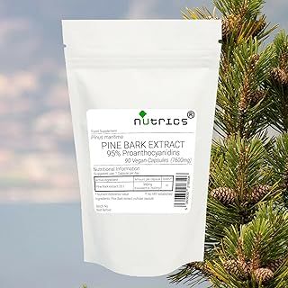 7600mg French Maritime Pine BARK Extract 95% Proanthocyanidins 100% Pure 90 V Capsules (3 Month Supply) - Suitable for Vegan Vegetarian Halal Kosher (90)