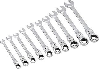 Amazon Basics Flexible Ratcheting Wrench Set, 10 pieces