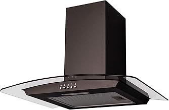CGH60BL 60cm Black Curved Glass Chimney Cooker Hood Kitchen Extractor Fan